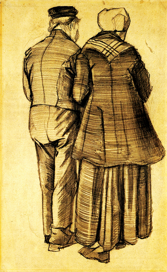  文森特·威廉·梵高  Vincent Willen Van Gogh —— 丈夫与妻子的背影1882
